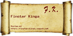 Finster Kinga névjegykártya